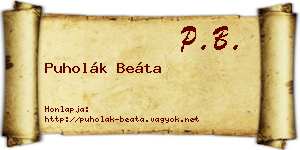 Puholák Beáta névjegykártya